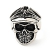 316 Stainless Steel Skull Finger Ring RJEW-C030-07D-AS-2