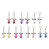 Platinum Alloy & Plastic Dangle Earrings EJEW-JE05599-1