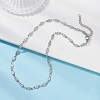 304 Stainless Steel Flower Link Chain Necklaces for Women NJEW-JN05587-5