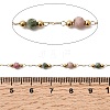 Handmade Natural Indian Agate & 316 Stainless Steel Round Link Chains CHS-L033-07G-04-2