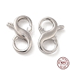 Rhodium Plated 925 Sterling Silver Double Opening Lobster Claw Clasps STER-Q187-01B-P-1
