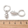 Brass Cubic Zirconia Hoop Earrings EJEW-Q015-01P-A-3