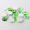 Half Round/Dome Four Leaf Clover Glass Cabochons GGLA-A002-25mm-CC-2