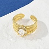 Brass Micro Pave Cubic Zirconia Open Cuff Rings for Women RJEW-U059-01G-02-2