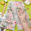 1 Yard Flower Pattern Embroidery Polyester Fabric AJEW-WH0314-473A-3