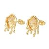 Brass Stud Earring Findings KK-K388-11G-2