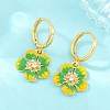 Brass Micro Pave Cubic Zirconia Hoop Dangle Earrings KK-CBA8324-10G-5