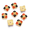 4-Petal Alloy Enamel Bead Caps X1-ENAM-TAC0023-08-2