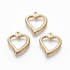 PVD Vacuum Plating 304 Stainless Steel Open Heart Pendants STAS-I101-38G-1