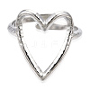 Non-Tarnish 304 Stainless Steel Heart Cuff Ring RJEW-N038-123P-3