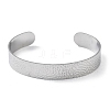 304 Stainless Steel Hammered Cuff Bangles for Women BJEW-Z078-11P-2