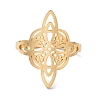 304 Stainless Steel Witch Knot Open Cuff Rings for Women X-AJEW-U005-01G-2