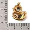 Rack Plating Brass Micro Pave Cubic Zirconia Pendants ZIRC-F142-01G-04-3