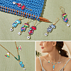 Alloy Enamel Cat with Number Pendant Locking Stitch Markers HJEW-AB00005-5