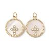 Brass Pendants Pave Shell KK-L208-76G-1