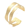 Ion Plating(IP) 304 Stainless Steel Textured Hollow Open Cuff Bangles BJEW-S151-01G-04-1