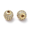 Brass Cubic Zirconia Beads ZIRC-F001-31G-2