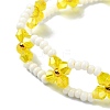 Woven Glass Flower Adjustable Braided Bead Bracelets for Women BJEW-MZ00100-01-3