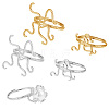   4Pcs 4 Style Adjustable Brass Ring Components RJEW-PH0005-23-1
