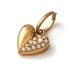 304 Stainless Steel Micro Pave Clear Cubic Zirconia Charms CU-CBA703A-04G-02-2