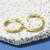 Brass Clear Cubic Zirconia Hoop Earrings EJEW-M047-22G-3