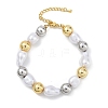 Rack Plating Brass Beaded Bracelets BJEW-P341-08B-G-1