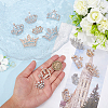 14Pcs 14 Styles Crown Zinc Alloy Rhinetsone Lapel Pins for Clothes JEWB-HY0001-56-3