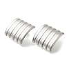 304 Stainless Steel Curved Rectangle Stud Earrings for Women EJEW-S227-54P-2