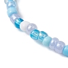 Dyed Synthetic Turquoise Beaded Stretch Bracelets for Kids BJEW-JB110102-02-4