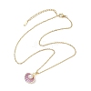 Alloy Enamel & ABS Plastic Imitation Pearl Shell Shape Pendant Necklaces NJEW-JN05173-5