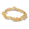 Chips Natural Citrine Beaded Stretch Bracelets X-BJEW-JB01826-08-3