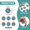 Tibetan Style Alloy with Resin Imitation Turquoise Connector Charms FIND-TAC0035-47AS-11-4