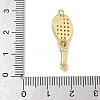 Brass Pave Clear Cubic Zirconia Tennis Racket Connector Charms KK-G548-12G-3