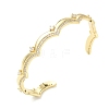 Brass Micro Pave Clear Cubic Zirconia Cuff Bangles for Women BJEW-A172-04G-4