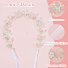 Polyester with Plastic Pearl and Acrylic Flower Hairband for Bride Wedding Bridal Veil Hair Accessories Hair Vine OHAR-WH20010-04S-5