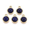 Dyed Natural Lapis Lazuli Half Round Charms STAS-N109-213D-G-1