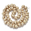 Electroplated Natural Lava Rock Beads Strands X-G-S352-29KC-2