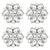 4Pcs Flower Alloy with Glass Rhinestone Shoe Buckle Clips AJEW-FG0003-64D-1