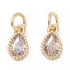 Brass Micro Pave Cubic Zirconia Charms ZIRC-E145-76G-1