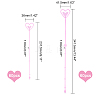 AHADERMAKER 120Pcs 2 Style Heart Shaped Plastic Flower Card Holder Stick AJEW-GA0003-93A-2