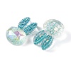 Transparent Epoxy Resin Rabbit Head Decoden Cabochons CRES-M034-05A-2
