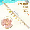 3Pcs Alloy Sea Animals Charm Aluminum Cable Chain Bag Decorative Chains HJEW-NB00284-2