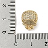 Brass Micro Pave Clear Cubic Zirconia Beads ZIRC-P119-14G-01-3