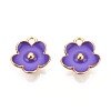 Light Gold Plated Alloy Enamel Pendants ENAM-R136-16D-2