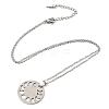 201 Stainless Steel Moon Phase Pendant Necklace with Cable Chains NJEW-Q317-23P-1