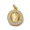 Brass Micro Pave Clear Cubic Zirconia Pendants ZIRC-I070-068G-1