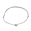 Pearl Luster Plated Round Faceted Natural Agate Pendant Necklace NJEW-JN03657-05-4