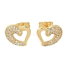 Brass Pave Clear Cubic Zirconia Stud Earrings EJEW-M088-09G-1