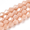 Opaque Solid Color Electroplate Glass Beads Strands LS-EGLA-A039-P6mm-A06-1