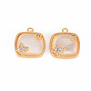 Brass Micro Pave Clear Cubic Zirconia Charms KK-T062-180G-NF-1